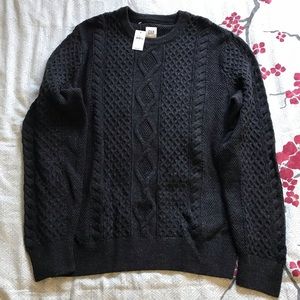 Men’s Dark Gray GAP Cableknit Sweater